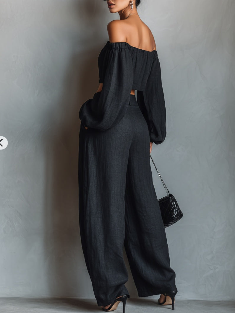 Tess™ | Set con spalle scoperte e pantaloni ampi
